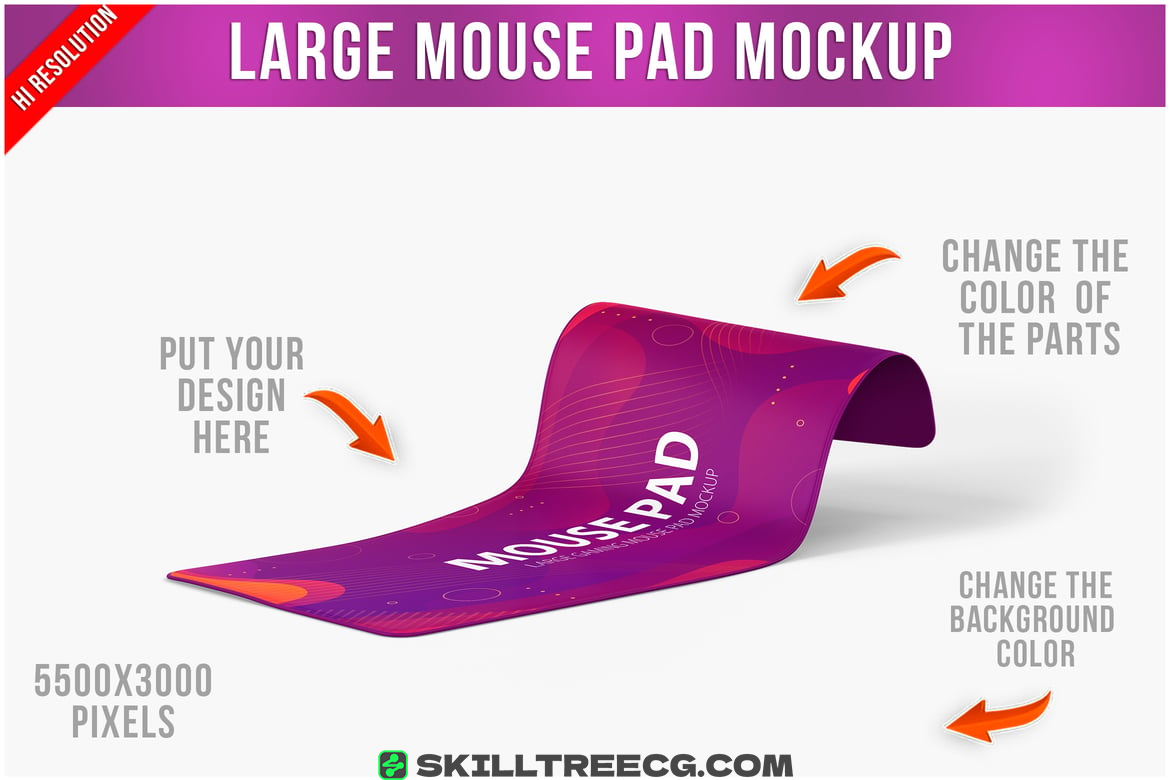 Large Gaming Mouse Pad Mockup（618758）-技能树